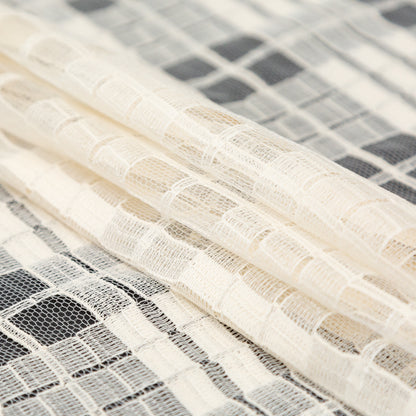 Natural Plaid Polyester Netting Folded