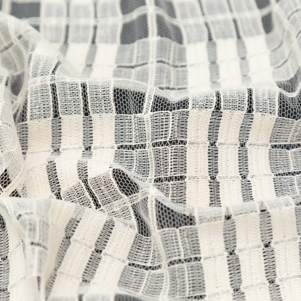 Natural Plaid Polyester Netting Detail