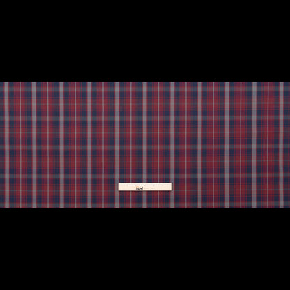 Rag & Bone Red, Navy and Gray Plaid Stretch Cotton Twill Full