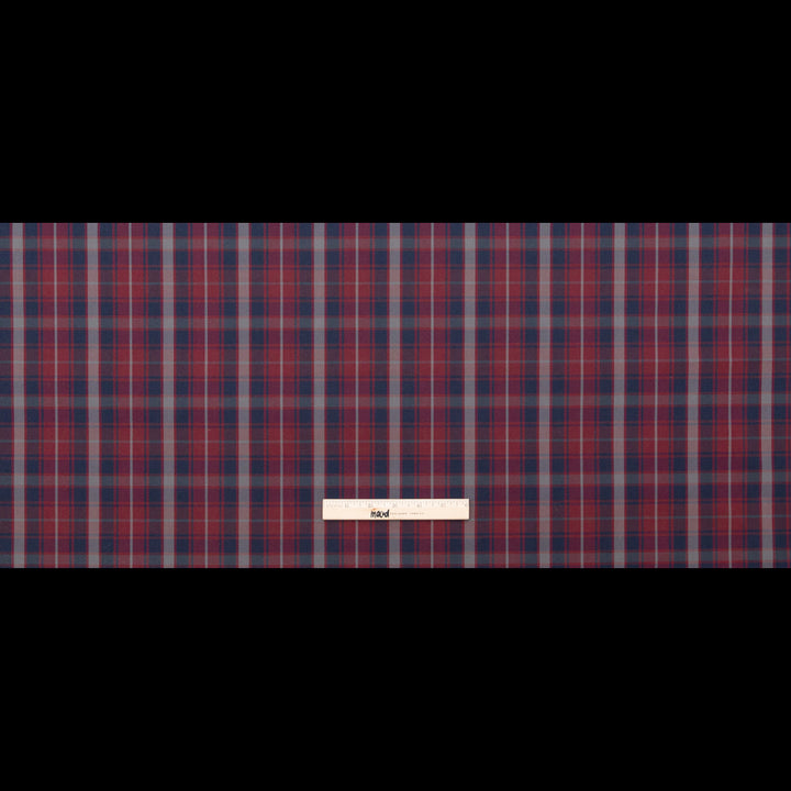 Rag & Bone Red, Navy and Gray Plaid Stretch Cotton Twill Full