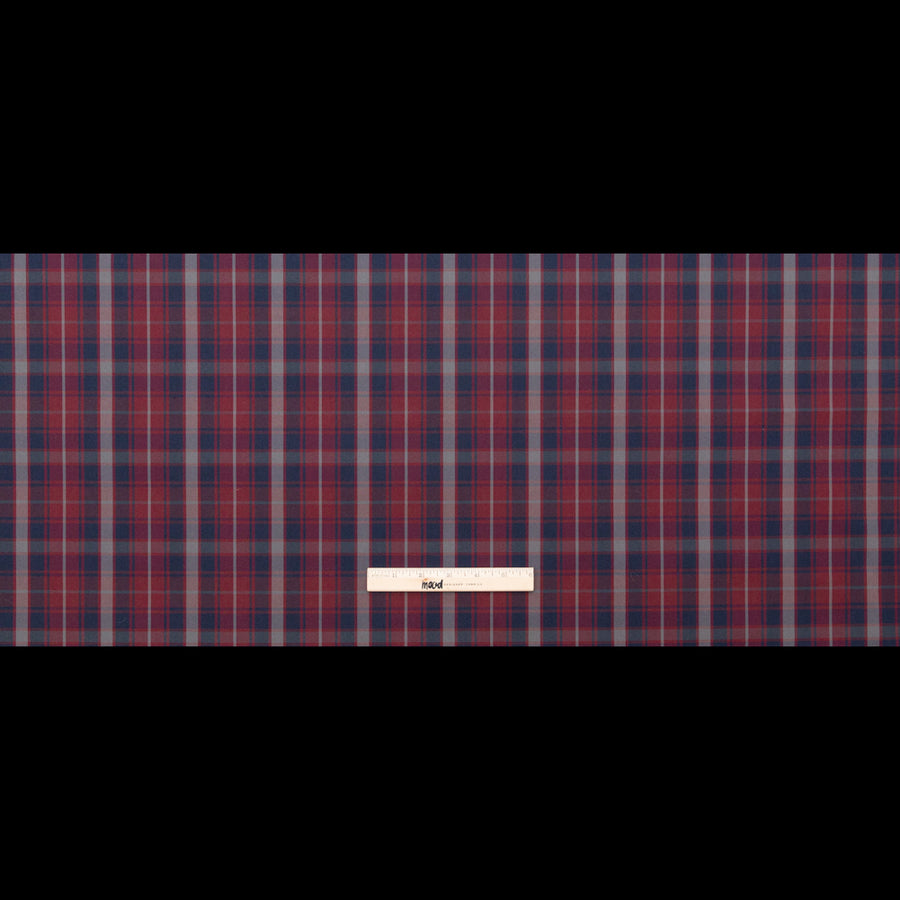 Rag & Bone Red, Navy and Gray Plaid Stretch Cotton Twill Full