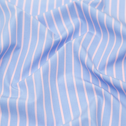 Rag & Bone Powder Blue and Baby Pink Striped Cotton Poplin Detail