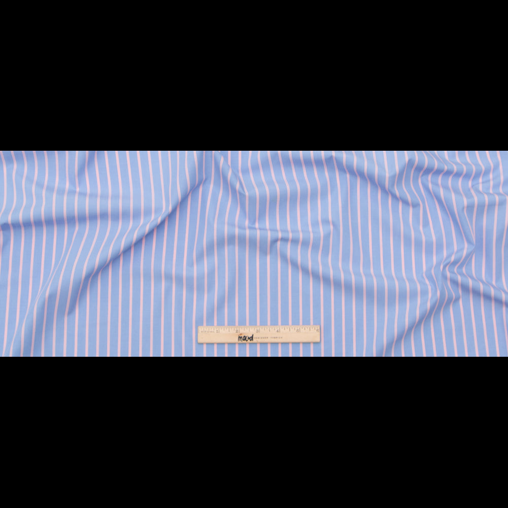 Rag & Bone Powder Blue and Baby Pink Striped Cotton Poplin Full
