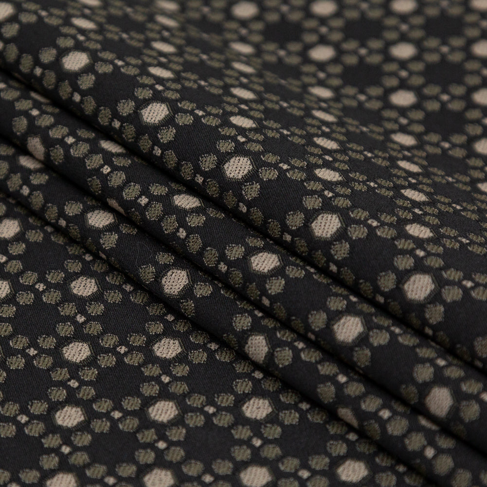 Rag & Bone Black, Bronze and Green Geometric Stretch Jacquard Folded