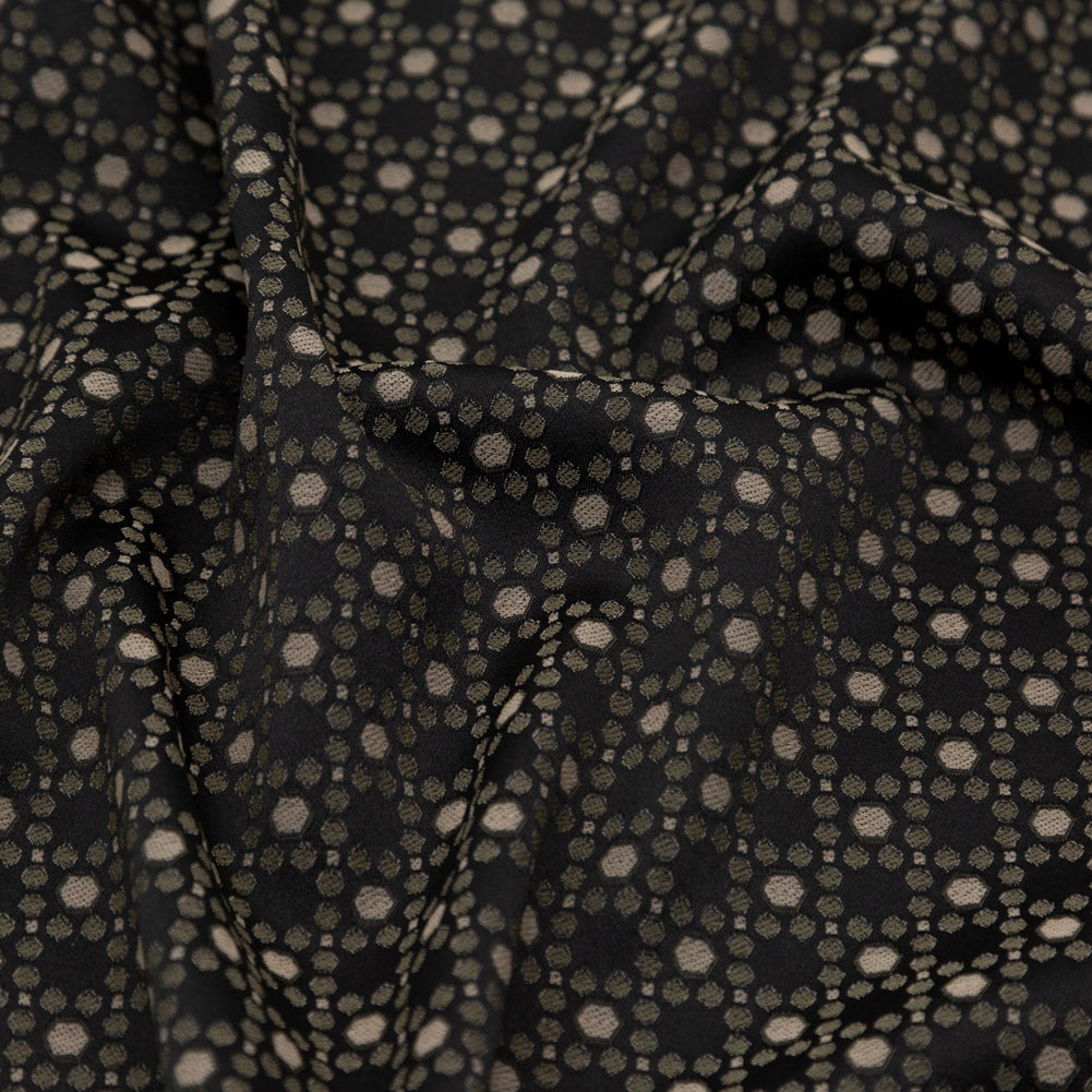 Rag & Bone Black, Bronze and Green Geometric Stretch Jacquard Detail