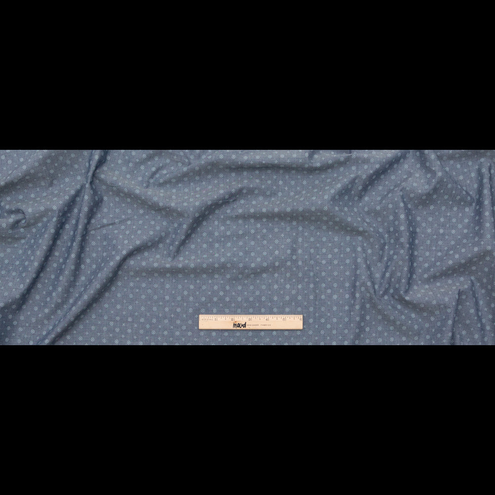 Rag & Bone Blue Floral Printed Cotton Chambray Full