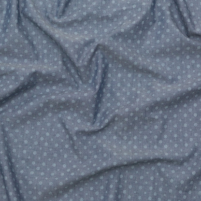 Rag & Bone Blue Floral Printed Cotton Chambray