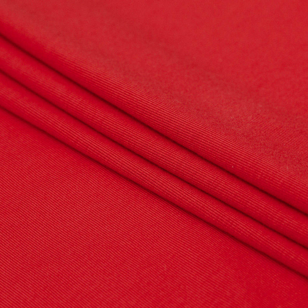 Italian Poppy Red Stretch Viscose Jersey Folded