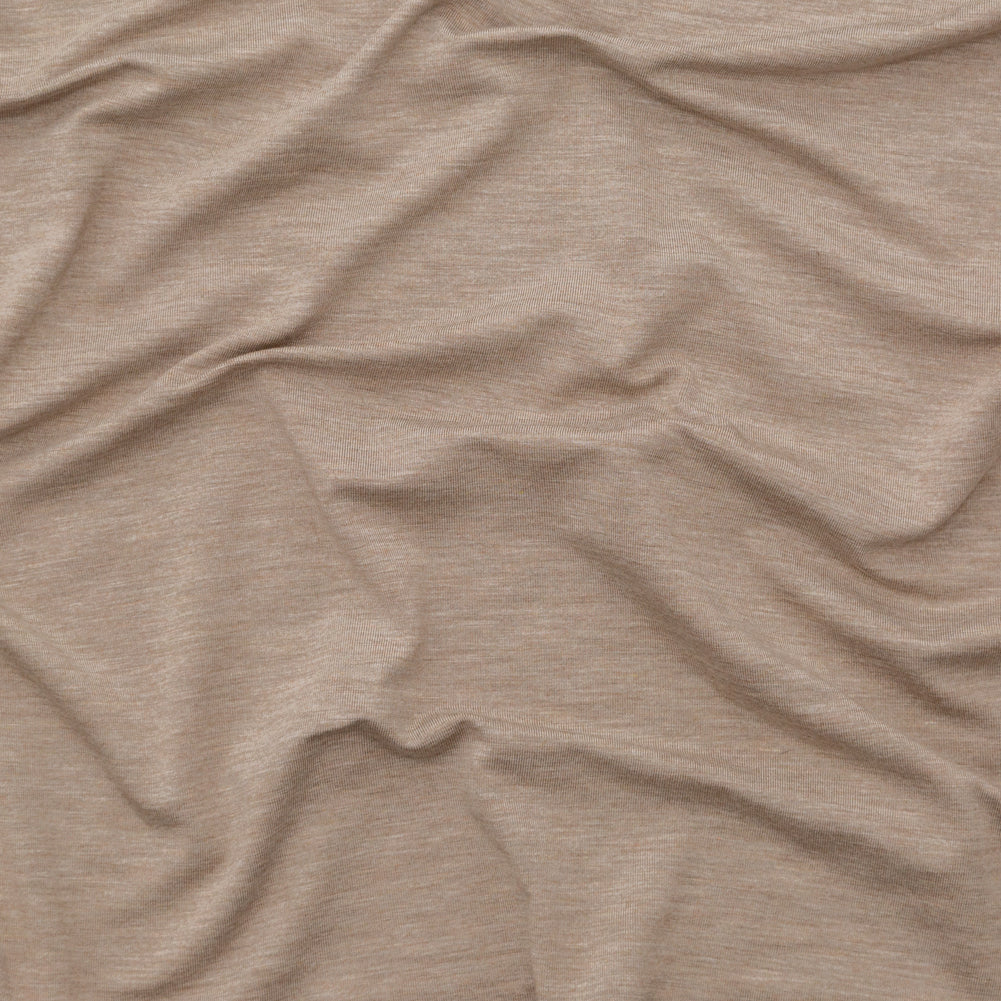 Italian Heather Taupe Stretch Viscose Jersey