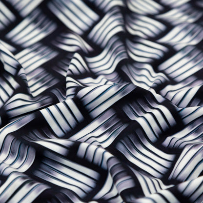 Compression Swimwear Tricot, UV Protective with Aloe Vera Microcapsules - Gunmetal Metal Basketweave - Caye Collection Detail