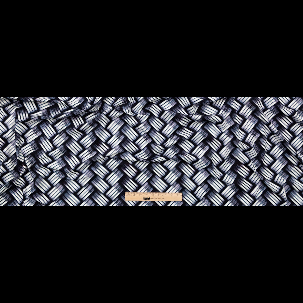 Compression Swimwear Tricot, UV Protective with Aloe Vera Microcapsules - Gunmetal Metal Basketweave - Caye Collection Full