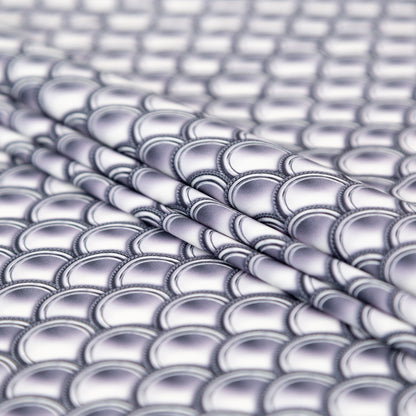 Compression Swimwear Tricot, UV Protective with Aloe Vera Microcapsules - Silver Coins - Caye Collection Folded