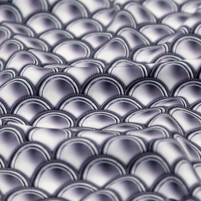 Compression Swimwear Tricot, UV Protective with Aloe Vera Microcapsules - Silver Coins - Caye Collection Detail
