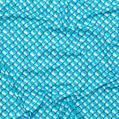 Compression Swimwear Tricot, UV Protective with Aloe Vera Microcapsules - Cerulean Blue Coins - Caye Collection