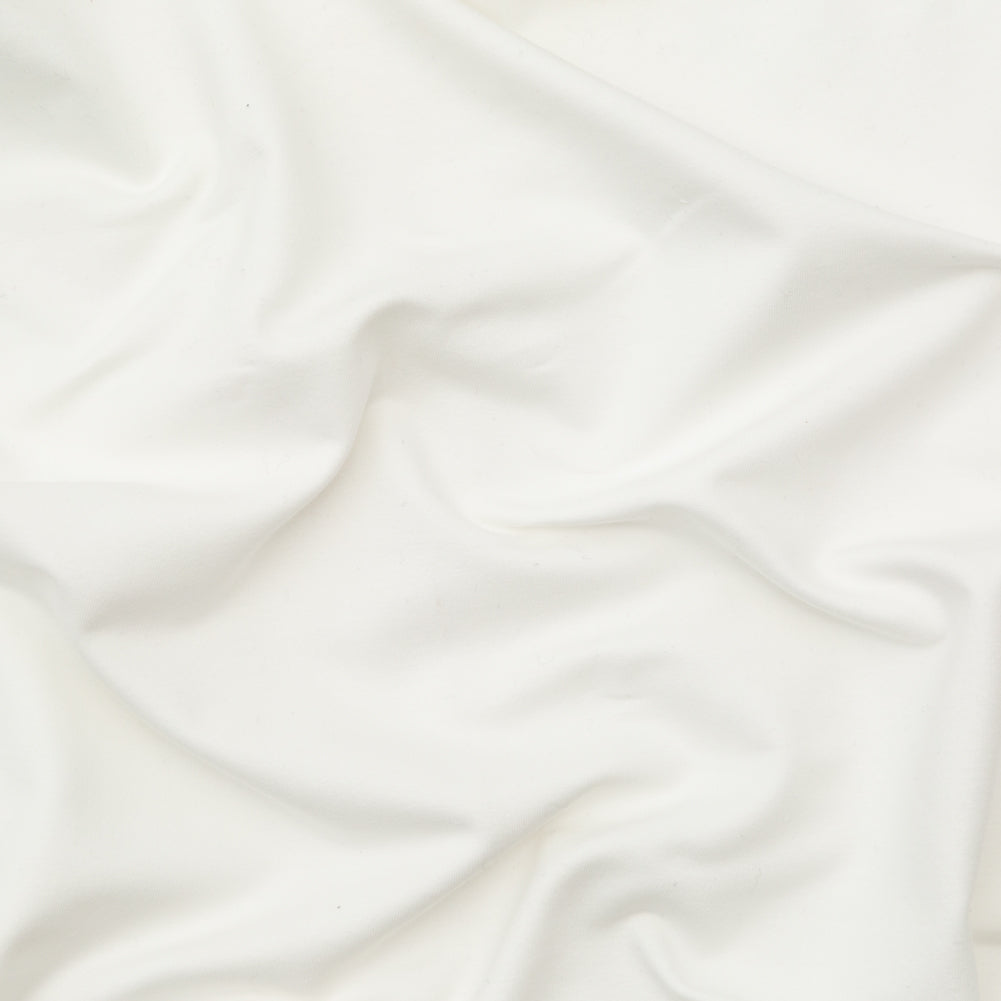 White Stretch Cotton French Terry