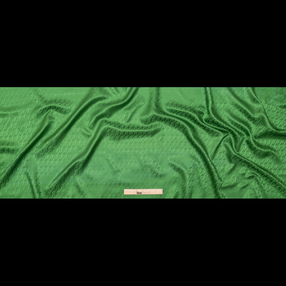 Geometric Jacquard Lining - Clover Green Folded
