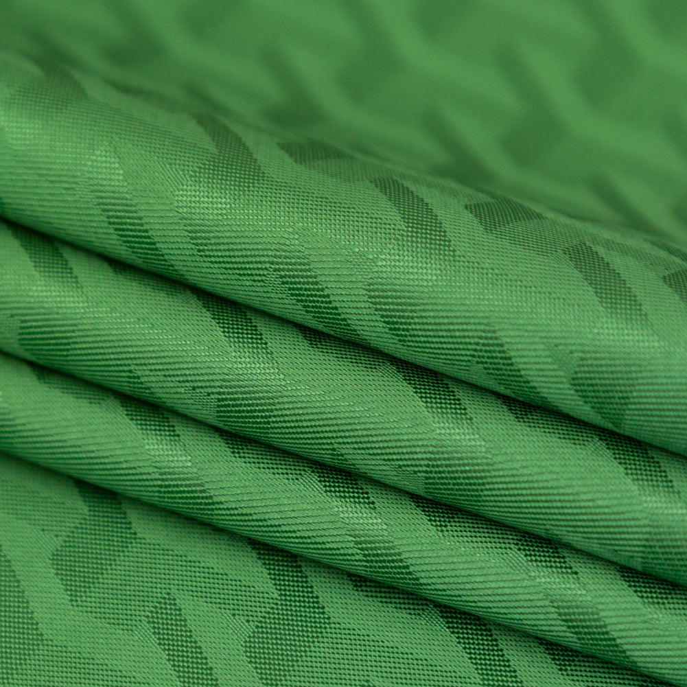 Geometric Jacquard Lining - Clover Green Detail