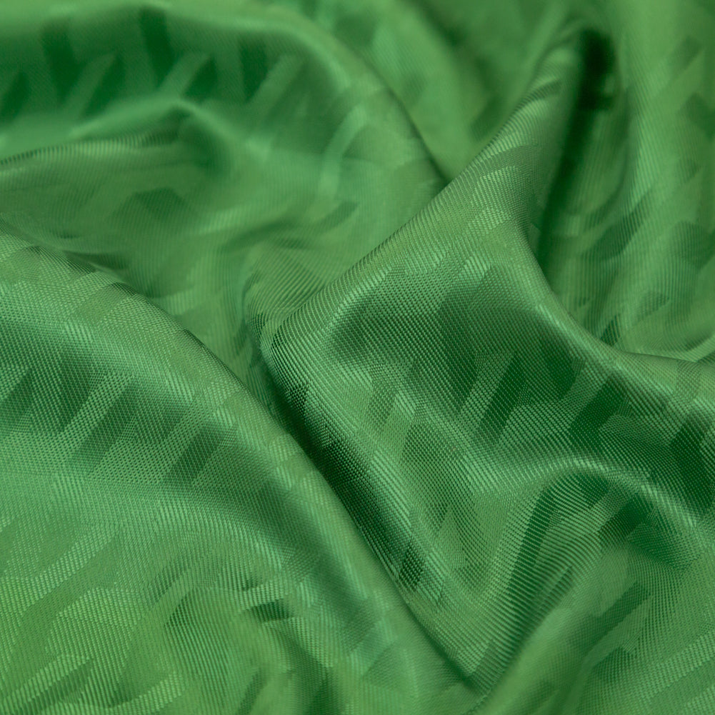 Geometric Jacquard Lining - Clover Green Full