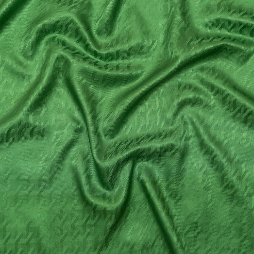 Geometric Jacquard Lining - Clover Green