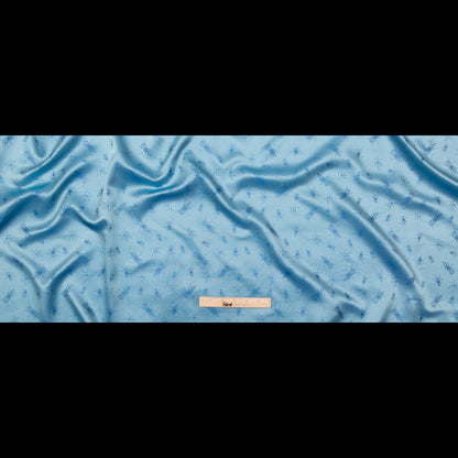 Beetles Jacquard Lining - Light Blue and Royal Blue Bi-Color Folded