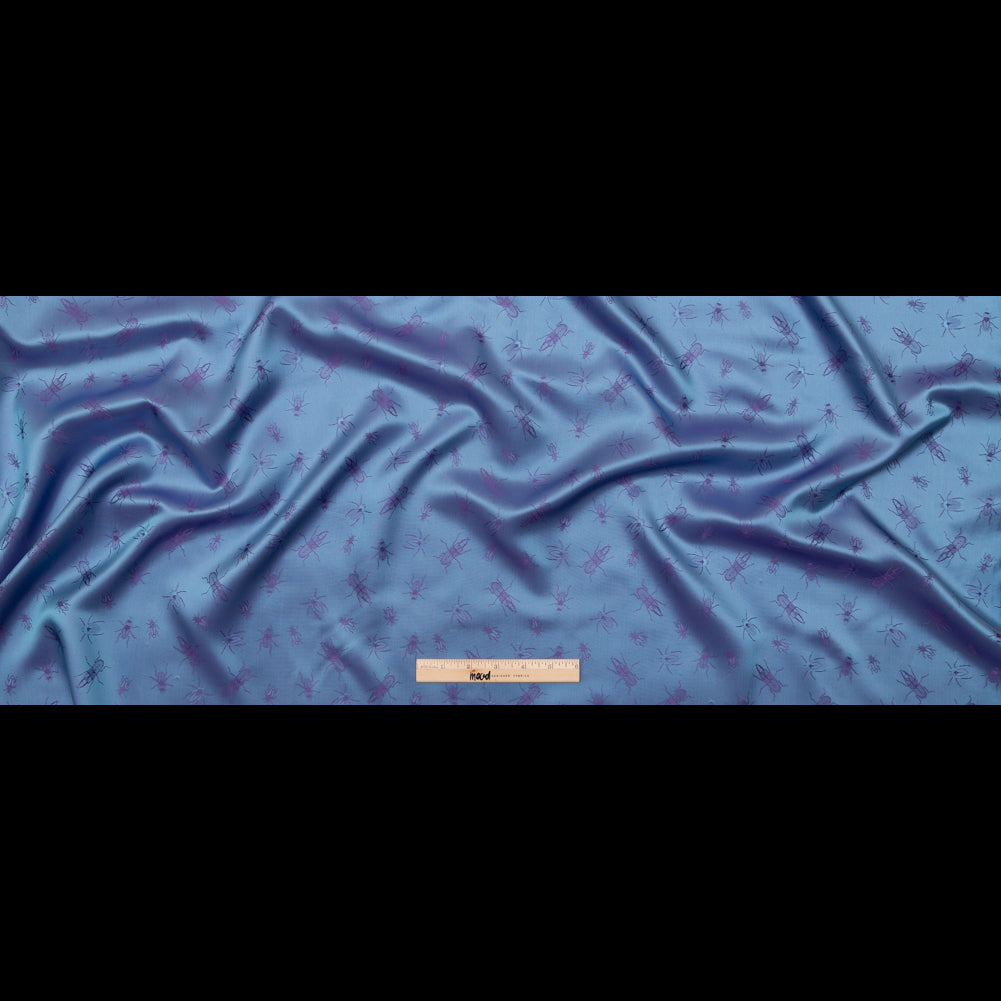 Beetles Jacquard Lining - Grape Royale and Moonlight Blue Bi-Color Folded