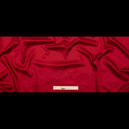 Italian Red Bi-Color Ladybug Jacquard Lining Folded