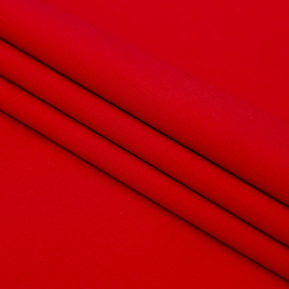 Ralph Lauren Red Stretch Double Faced Wool Crepe Folded