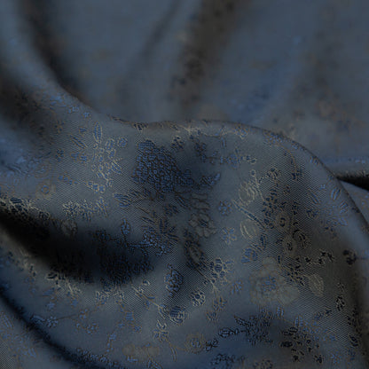 Military Green and Blue Sea Bi-Color Floral Jacquard Lining Full