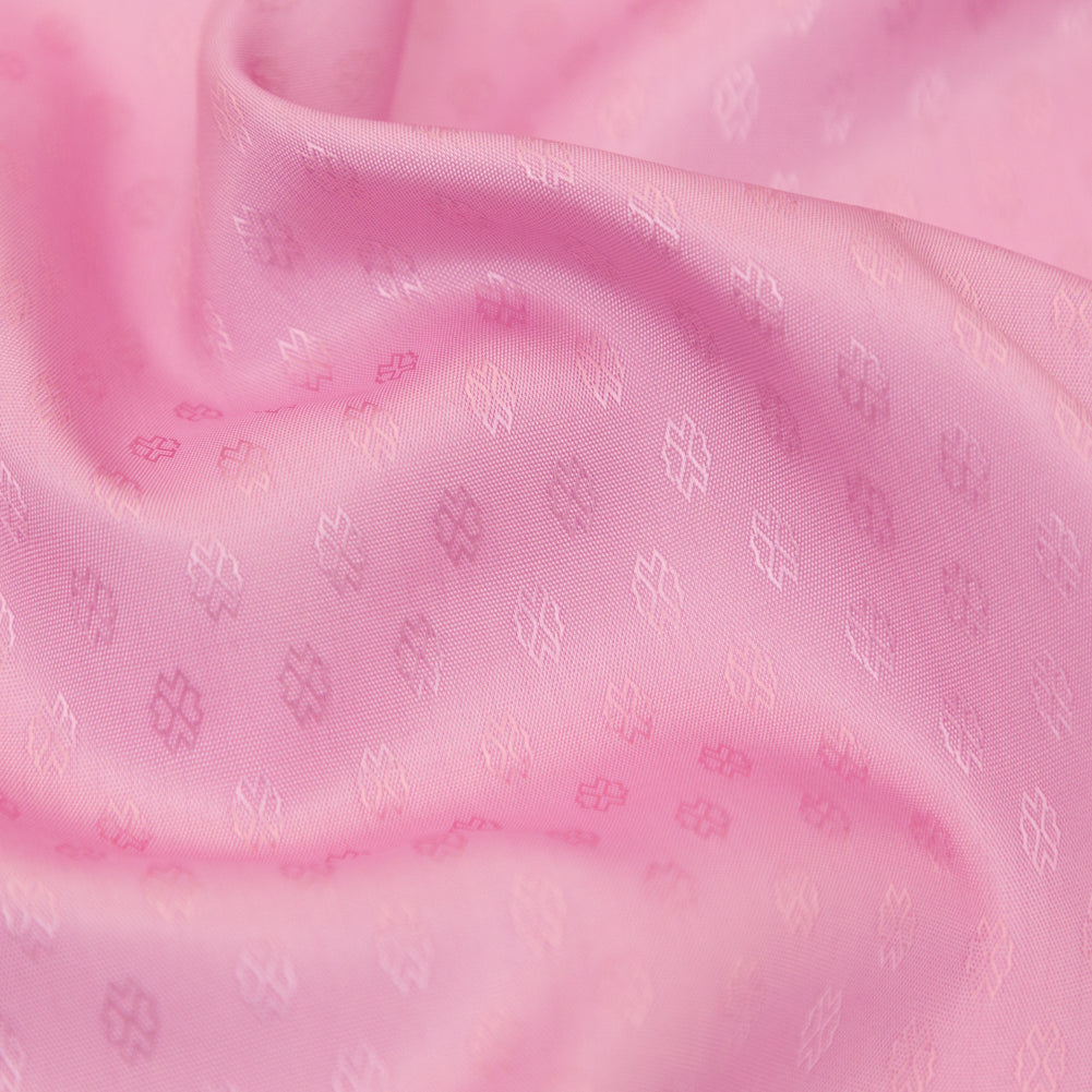 Pink and Lilac Bi-Color Geometric Jacquard Lining Full