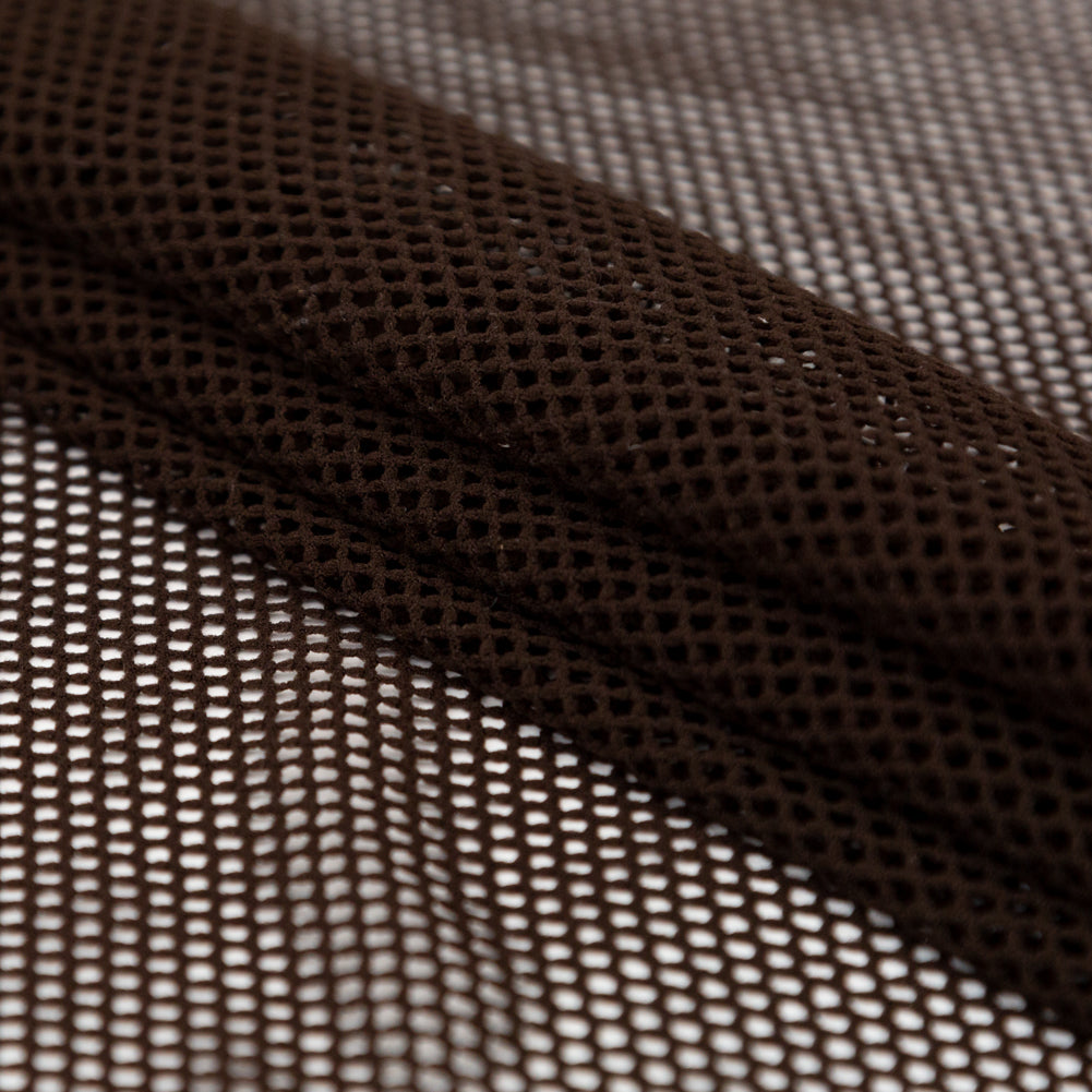 Brown Stretch Polyester Netting Folded