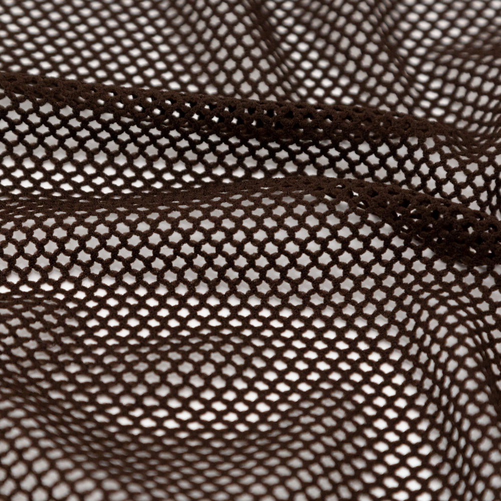 Brown Stretch Polyester Netting Detail