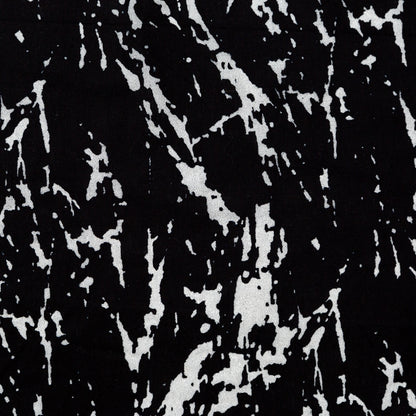 Black and White Abstract Burnout Polyester Woven with Fused Backing