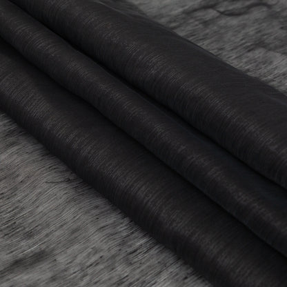 Italian Black Metallic Screen Linen Folded