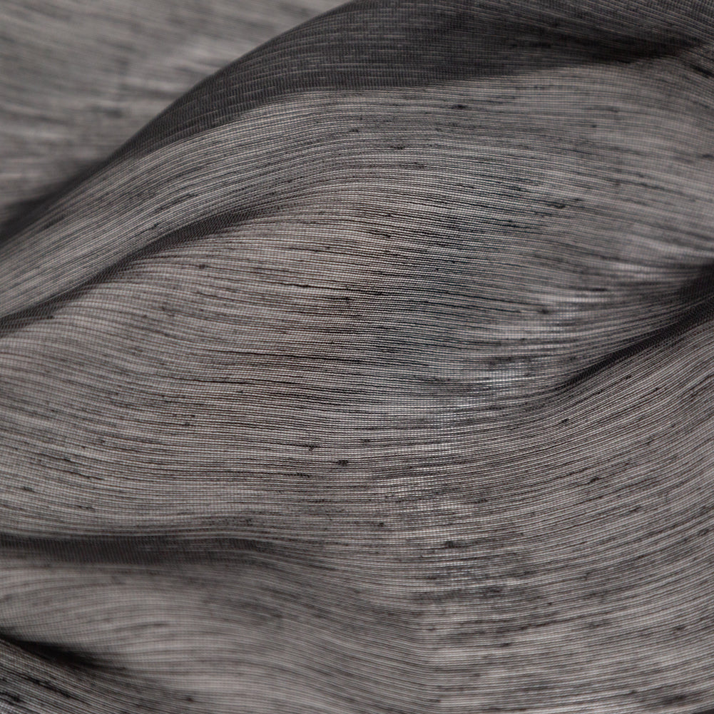 Italian Black Metallic Screen Linen Detail