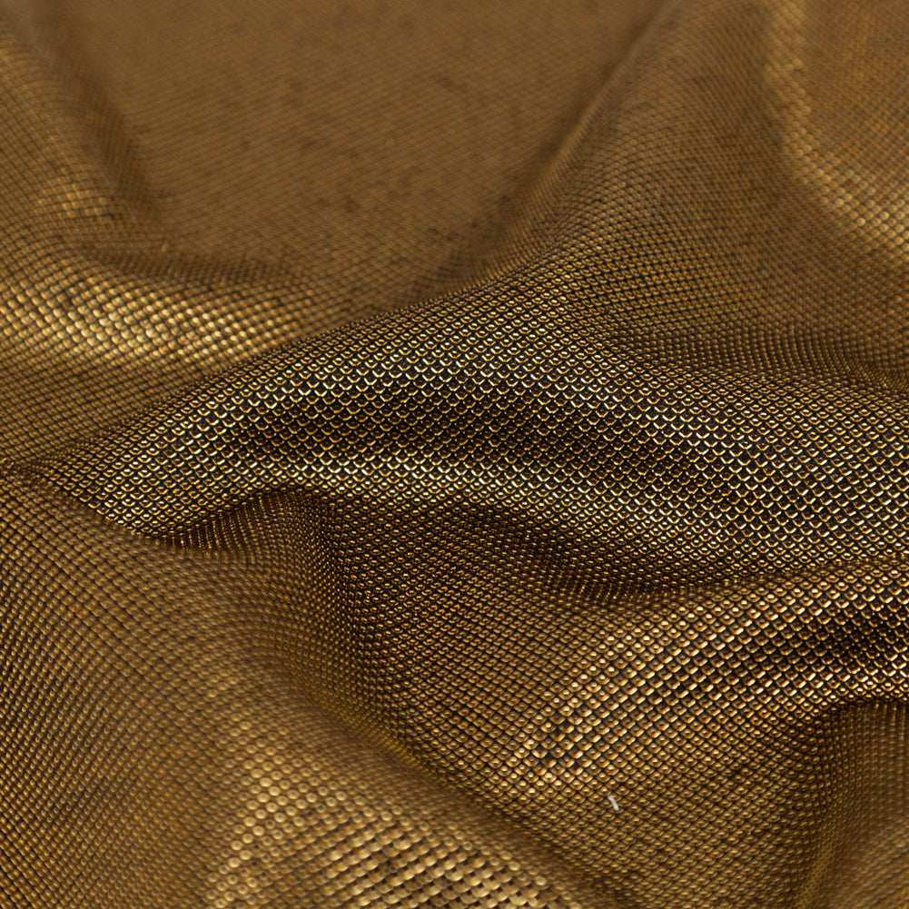 Italian Metallic Gold and Black Knit Pique Full