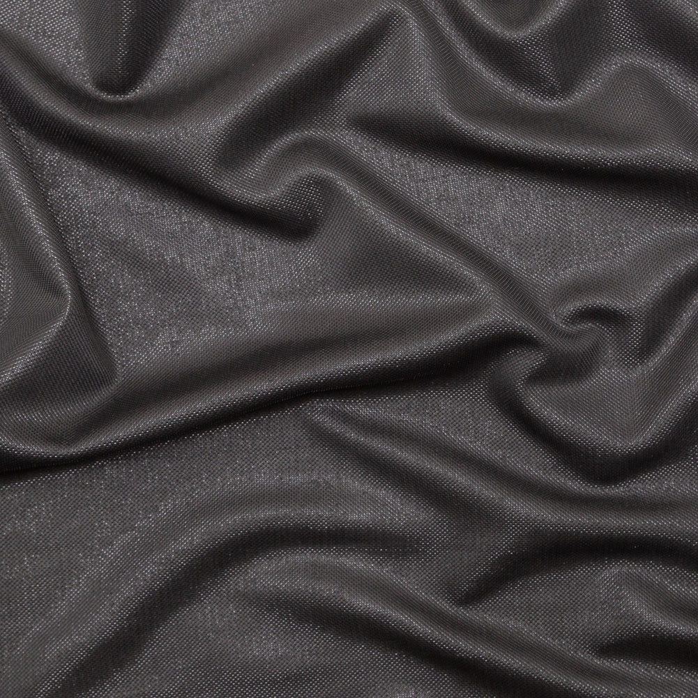 Italian Metallic Black Knit Pique