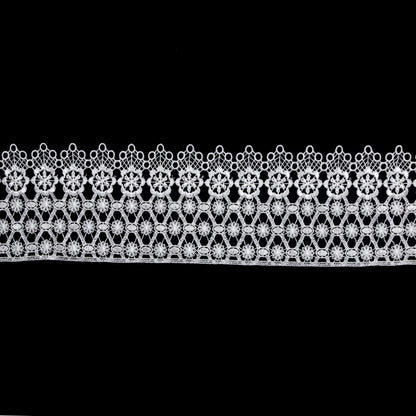 European White Floral Venise Lace Trim - 4"