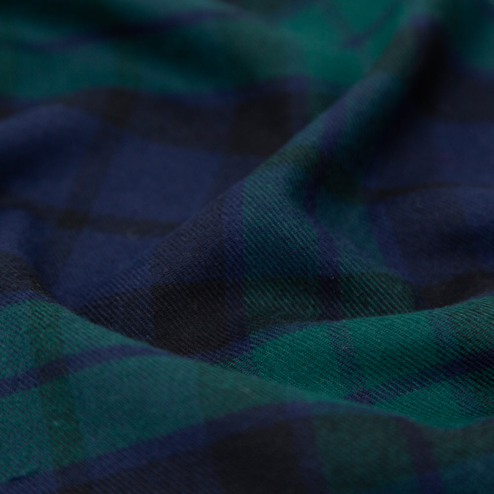 Black Watch Plaid Cotton Flannel Detail