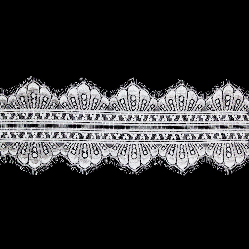 European White Chantilly Eyelash Lace Trim - 7.25"
