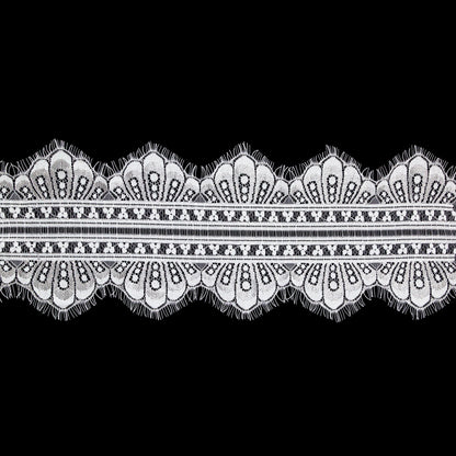 European White Chantilly Eyelash Lace Trim - 7.25"