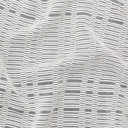 Italian Off-White Novelty Geometric Woven Organza