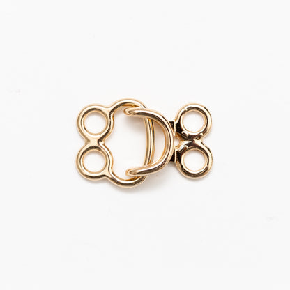 Italian Fancy Gold Hook and Eye Closure Detail