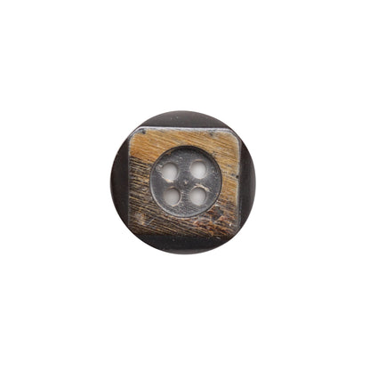 Black and Natural Horn Button - 24L/15mm Detail