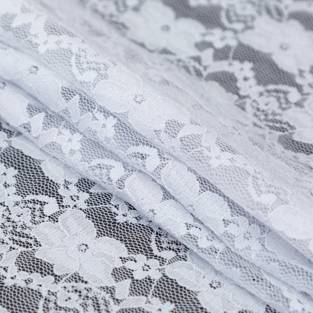 Stretch Lace - Lunar Rock Gray Floral Folded