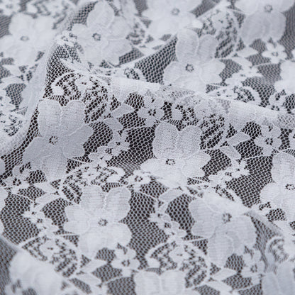 Stretch Lace - Lunar Rock Gray Floral Detail