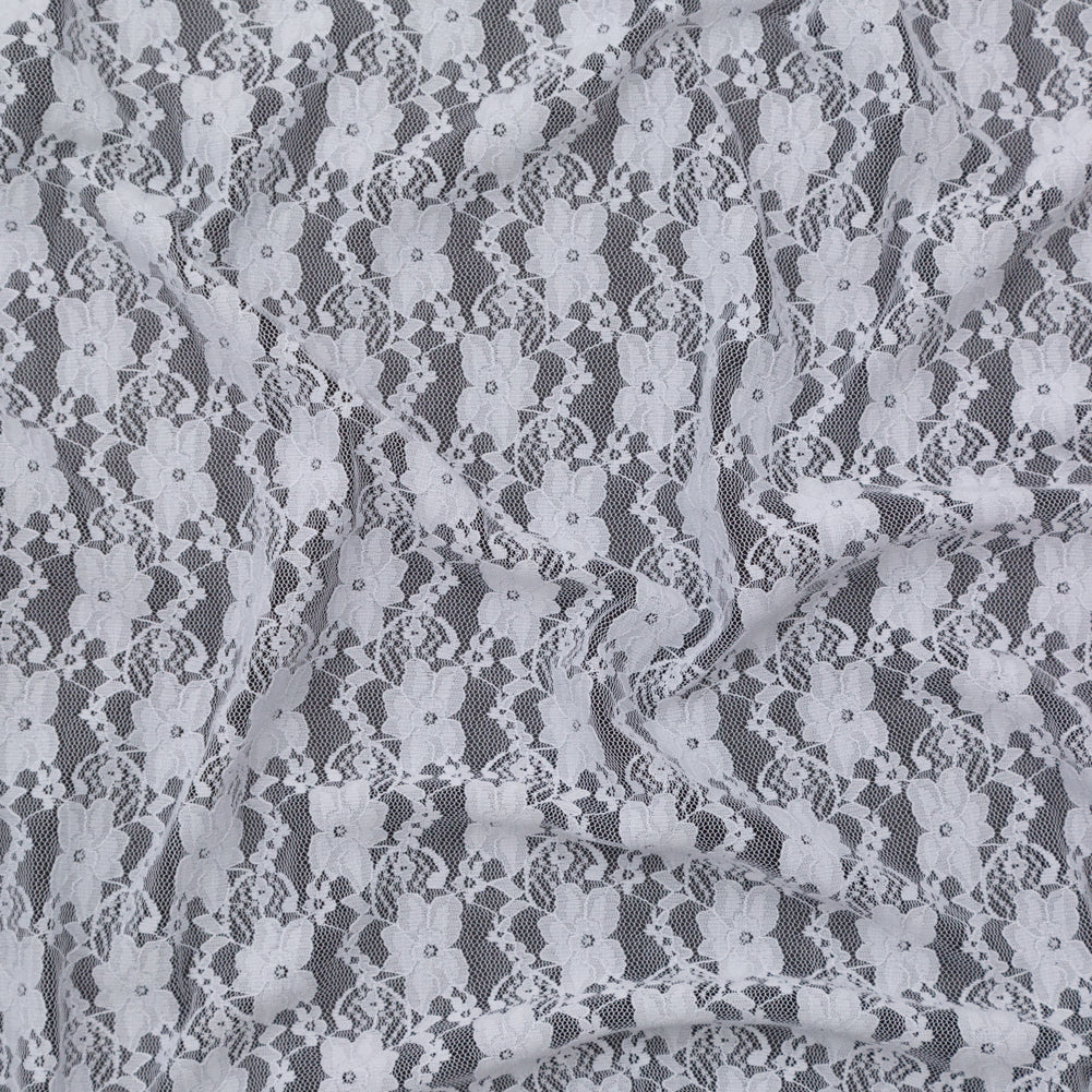 Stretch Lace - Lunar Rock Gray Floral