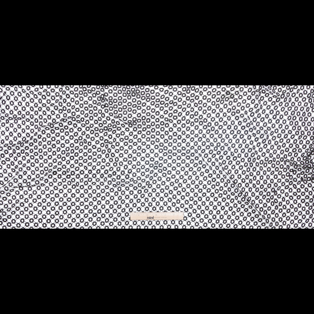 Guipure Lace - Black Geometric Circles Full