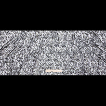 Stretch Corded Chantilly Lace - Metallic Gold and Black Paisley Full