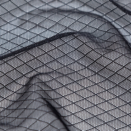 Black Stretch Diamond Mesh Detail