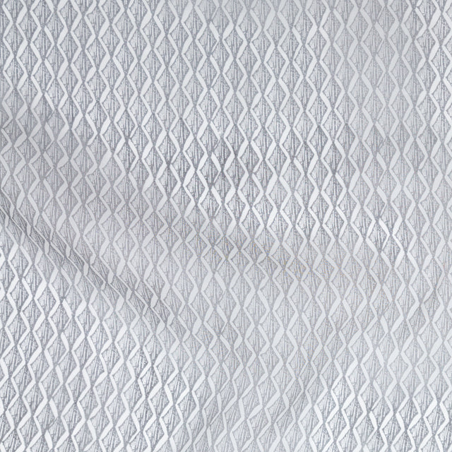 Brushed Nickel Zig Zag Silk Organza